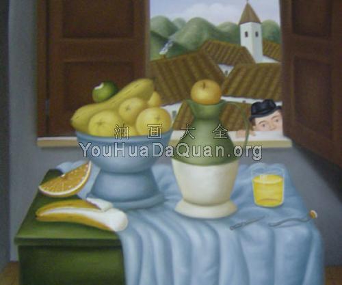Still Life In Front Of The Window - 费尔南多·博特罗